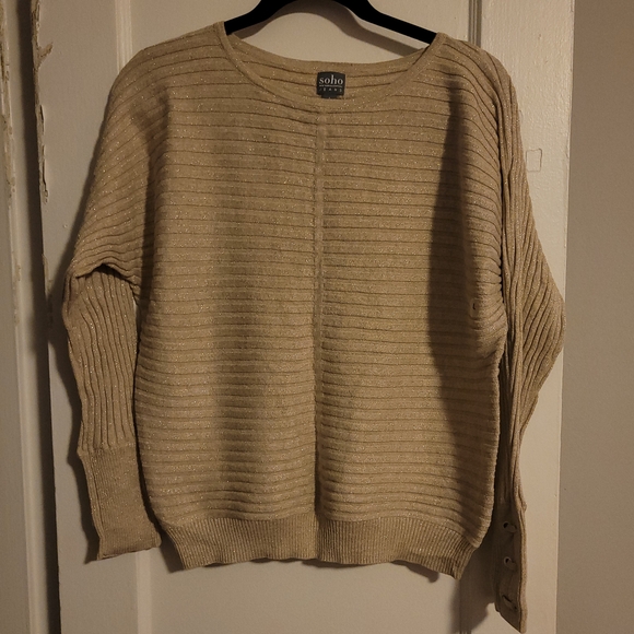 Soho Gold Ribbed Sweater - Picture 2 of 6